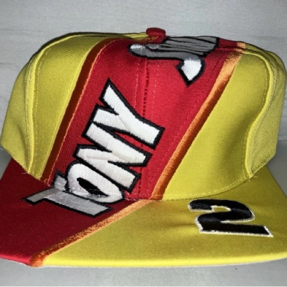 Vintage Tony Stewart All over Print Snapback hat cap 90s Nascar Racing colorful